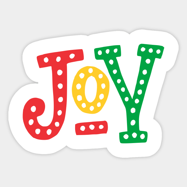 Christmas Joy in Red Yellow and Green Sticker by TNMGRAPHICS